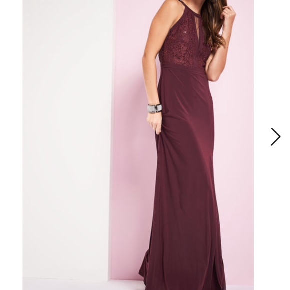 LAURA PURPLE SEQUINED LACE HALTER NECK GOWN SIZE 12 - Picture 2 of 10